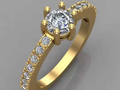 Anillo Solitario Elegante 3D print model