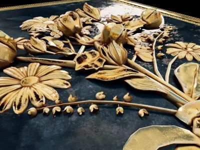 My 1900s French Gold and Marble Jewelry Box Project 3D model