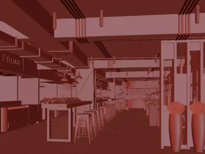 restaurant interior scenes 3D model