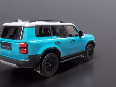 Toyota Land Cruiser 250 and Camping Caravan 3D model