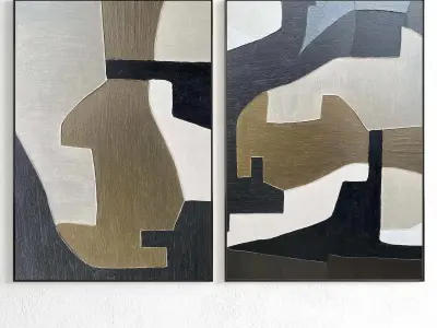 Plaster Two Photo Frame 278 Low-poly 3D model