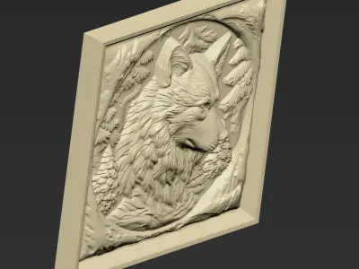 Wolf Head A82 3D print model
