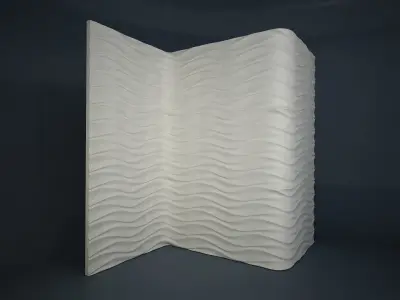 04 WAVES PATTERN WALL Low-poly 3D model