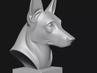 Dog sculpture 3D print model 6