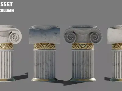 Marble Column Free Asset Free low-poly 3D model