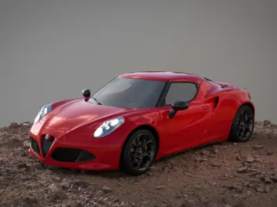 Alfa Romeo 4C 2017  Low-poly 3D model