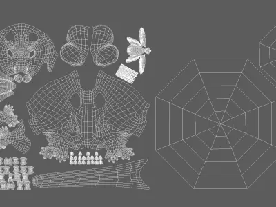 Mouse BaseMesh  Low-poly 3D model