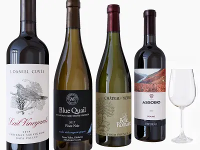 Wine bottle set 11 3D model