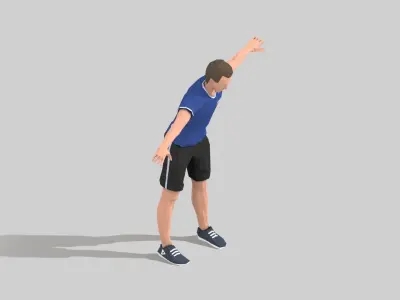 Twist Slope  Exercise Man Animation Low-poly 3D model