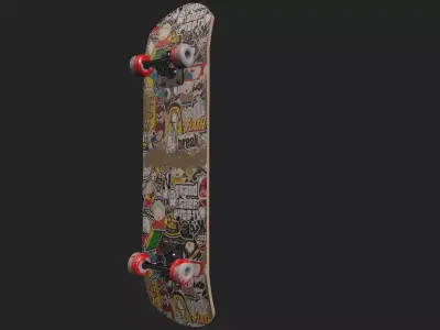 skateboard graffiti 3D model