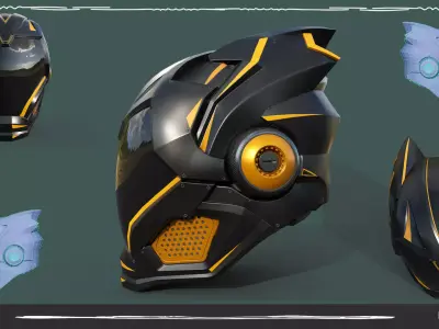 3D PBR Model Helmet Biker Game Asset Low-poly 3D model