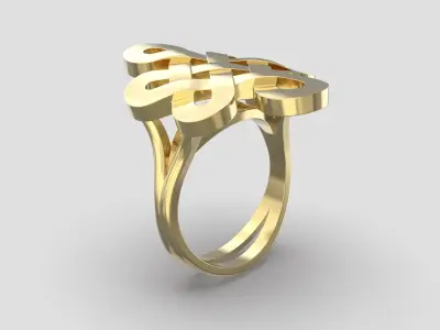 R 153 ring with ornament 3D print model