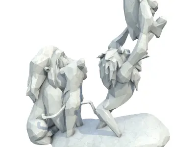 Lion King Low Poly 3D print model