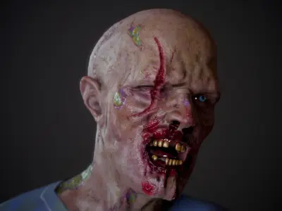Zombie 01a Low-poly 3D model
