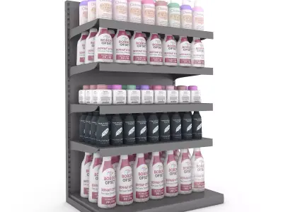 cosmetic product market stand 09 Low-poly 3D model