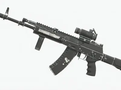 4K TEXTURES REALISTIC AK12 Low-poly 3D model