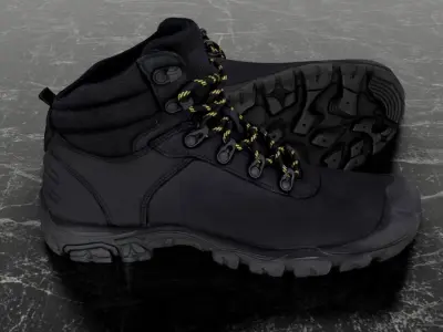 GREYDER 3D BOOTS - BLACK Low-poly 3D model