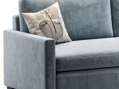 Benjara 86 Inch Fabric Upholstered Sofa 3D model