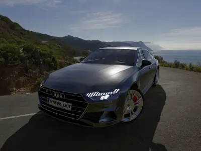 Audi S7 2020 hight resolution low-poly model  A8  A7 Low-poly 3D model