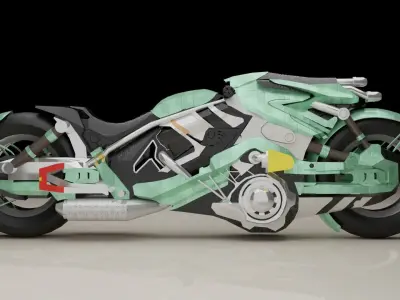 sci fi motorcycle Low-poly 3D model