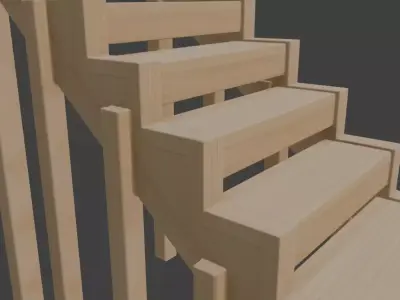 Wooden Staircase 3d model 3D model