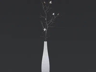 Dry Flowers In Vase II 3D model