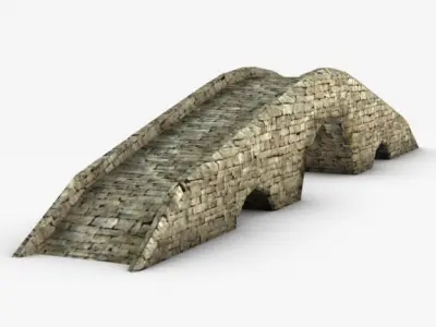 Low Poly Stone bridge 3D model