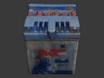 Old Motorcycle Battery 3D Scan Low-poly 3D model