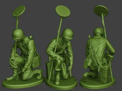 American engineer soldiers ww2 A9 Pack 3D Model Collection