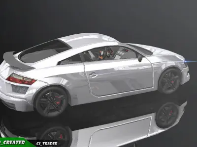 lowpoly Audi R8 in Geneva Racing Car 3D Model Low-poly 3D model