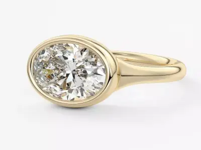 Oval diamond ring  01 3D print model