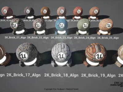 Brick World Aligned Materials 3D model