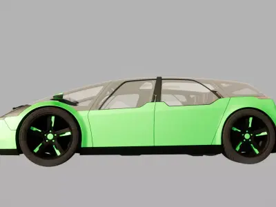 Futuristic Electric Crossover Car Low-poly 3D model