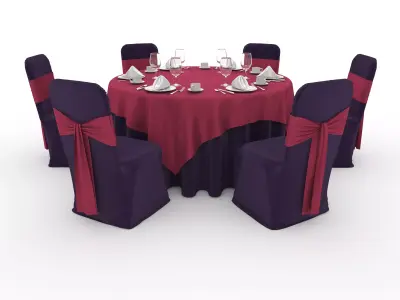 Banquet Table and Chair 53 3D model