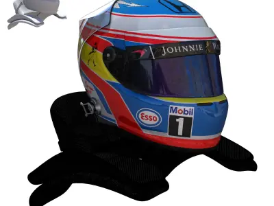 Alonso Helmet 2016 Low-poly 3D model