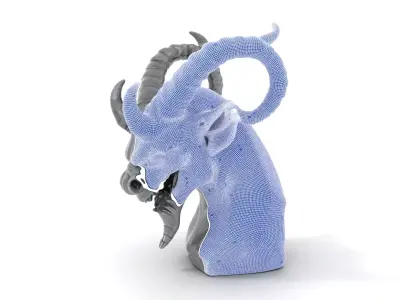 Dark Demon Bust model pack Low-poly 3D model