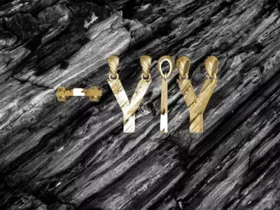 Y Letter Alphabet Wooden Texture Pendant 3D Print Model 3D print model