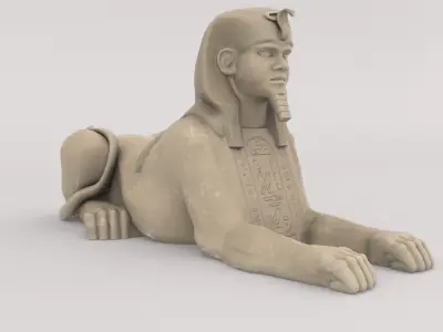 Sphinx Statue Low-poly 3D model
