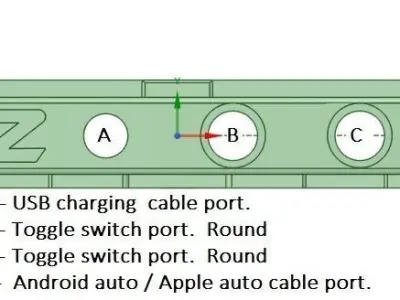 Ram 2500 Center Dash Control Panel Aftermarket 3D print model