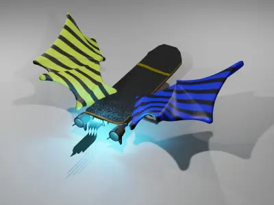 HOVERBOARD WITH MING Low-poly 3D model
