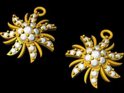 Studs Earrings 3dm and stl file 3D print model