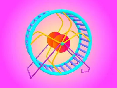 Hamster wheels 6 different shapes  Low-poly 3D model