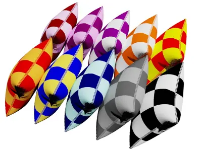 Pillows multi-colors 3D model