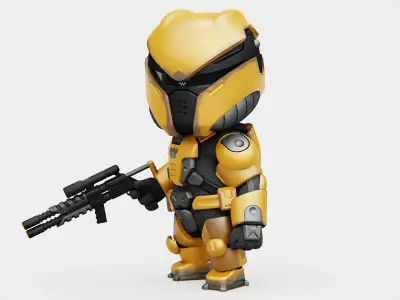 TOON TROOPER DOMIAC Rigged for Unreal Engine - Unity - MIXAMO 3D model