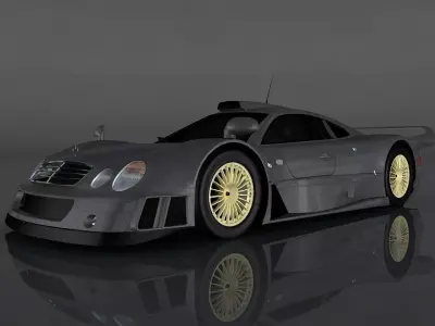 Mercedes Benz CLK GTR Low-poly 3D model