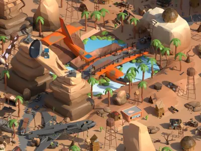 Mad Max City - 3D Model for Games Low-poly 3D model