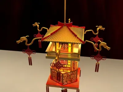 Chinese Palace Lantern 3D model 16