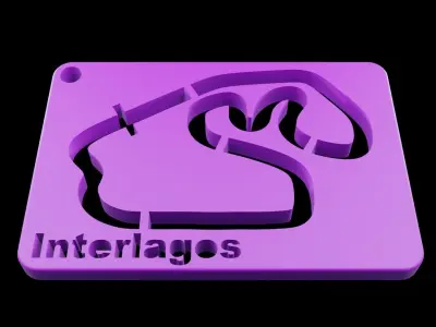 Track Formula 1 keychains InterlagosPrint 3d - Blender 3d Free 3D print model