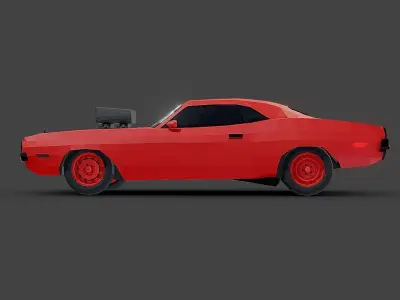 Dodge challenger Lowpoly Low-poly 3D model