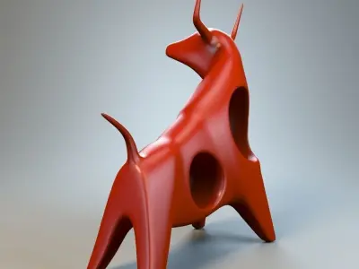 Angry bull figurine 3D model